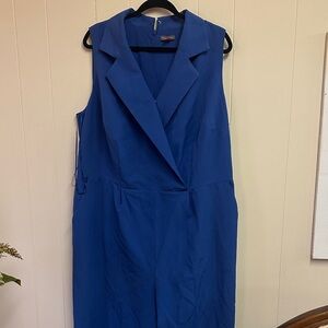 Vince Camuto Blue Sleeveless Jumpsuit